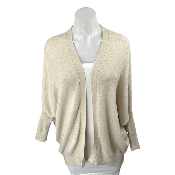 Mango MNG Women's Cream Long Sleeve Dolman Open Cardigan Sweater Top Size XS - Picture 1 of 4